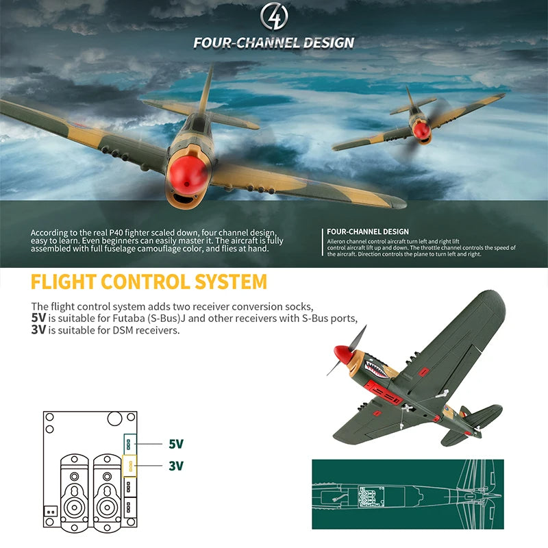 WLtoys | A220 P40 4ch 6G/3D RC Stunt Plane