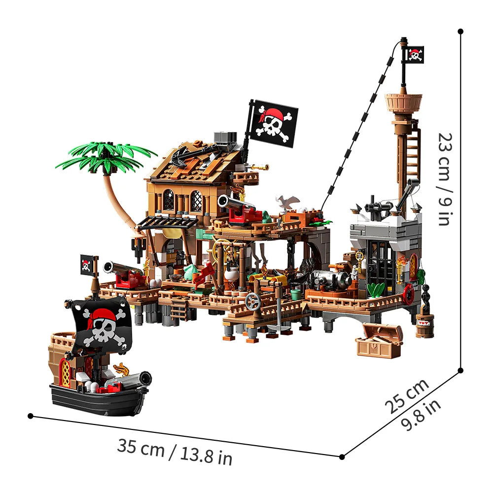 868 Piece Pirate Wharf Building Block Set