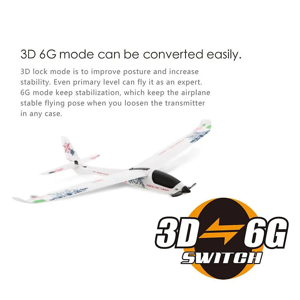 XK A800 5 Channel Fixed Wing Plane 3D6G Mode Switch