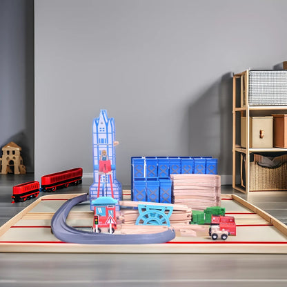 Acooltoy AC7525 Spiral 50+ Piece Wooden Train Set