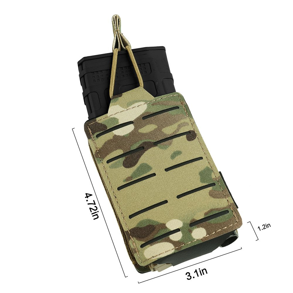 Tactical Molle Mag Pouch, Single Double Triple Nylon 5.56mm 7.62mm Open Top Rifle Magazine Holder for AR-15 M4 M14 M16 G36 HK416-4
