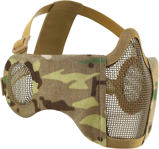 Votagoo Airsoft Mesh Mask Tactical Foldable Half Mesh Mask-0