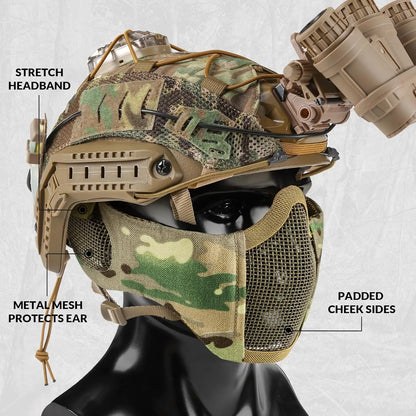 Votagoo Airsoft Mesh Mask Tactical Foldable Half Mesh Mask-2