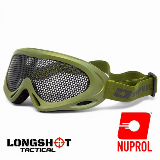 Nuprol Pro Tactical Airsoft mesh goggles - Large, Olive Green