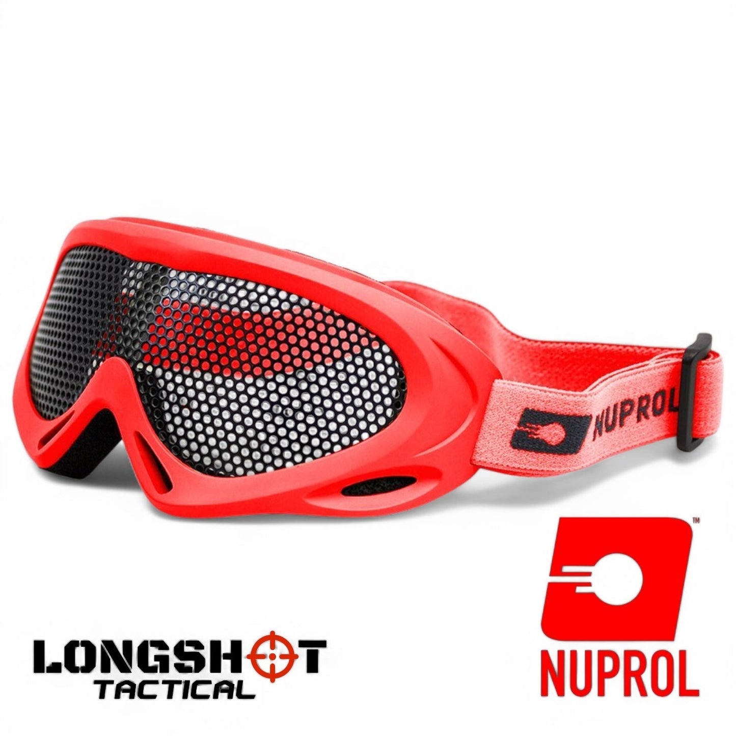 Nuprol Pro Tactical Airsoft mesh goggles - Large, Red