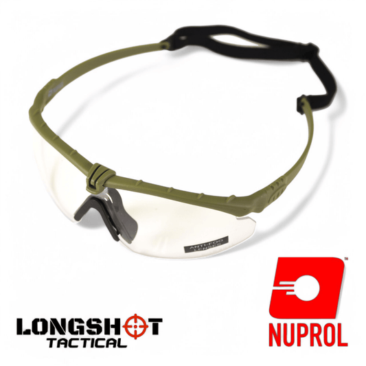 Nuprol Tactical Airsoft Olive Green Battle Pro's - With Optical Lens Instert.