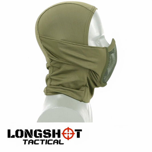 Operators Balaclava / Mesh Face – Olive Green Airsoft Face Mask
