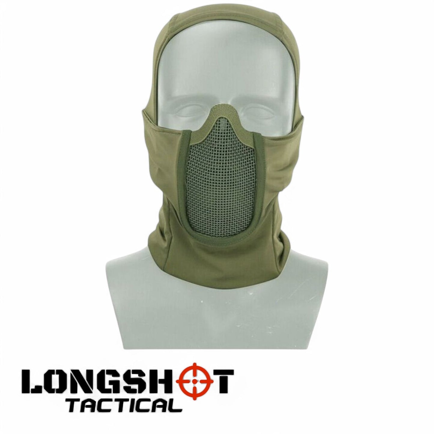 Operators Balaclava / Mesh Face – Olive Green Airsoft Face Mask