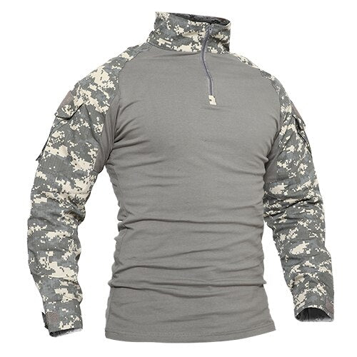 T-shirts Men Camouflage Tactical Combat T-shirts Long Sleeve Military Army tshirts Multicam Airsoft Paintball Top Tees-5
