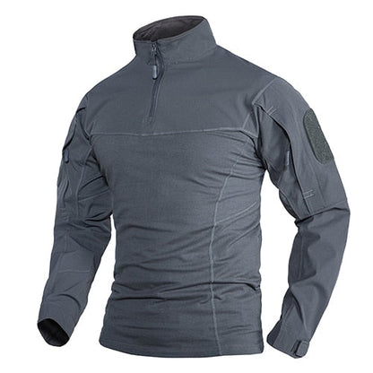 Military Assault T-shirts Mens Long Sleeve Crew-Neck Airsoft Tactical T-shirts Elastic Hunting Shooting Tops Tees M-5XL-4