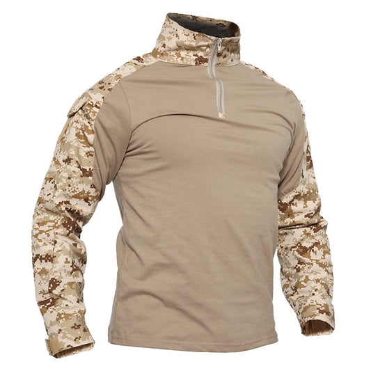 T-shirts Men Camouflage Tactical Combat T-shirts Long Sleeve Military Army tshirts Multicam Airsoft Paintball Top Tees-0