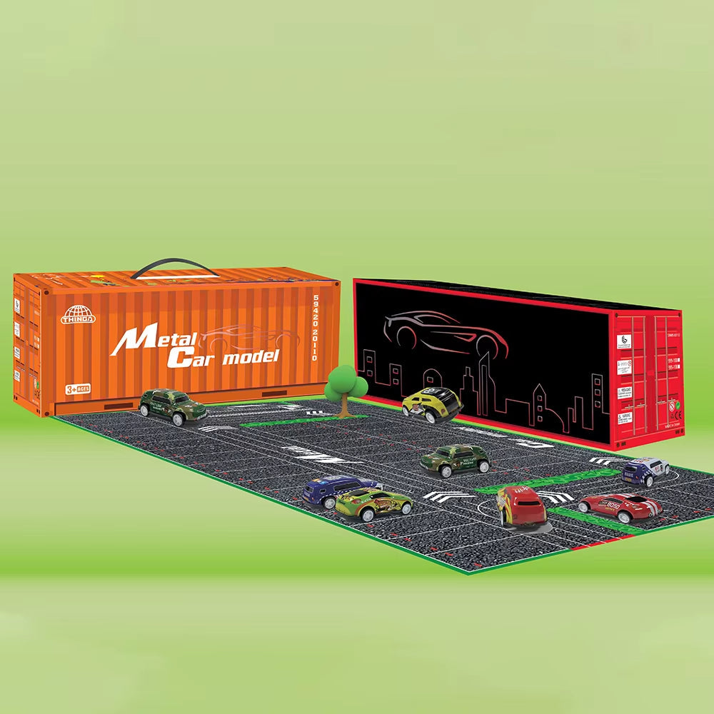 Metal Car Model Set With Container Gift Box