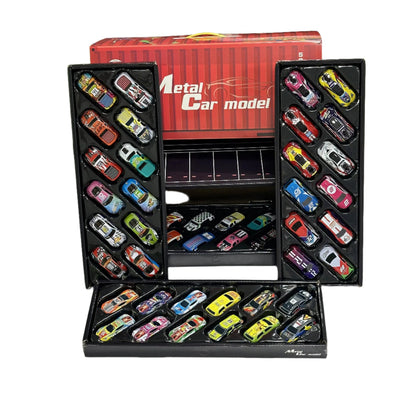 Metal Car Model Set With Container Gift Box