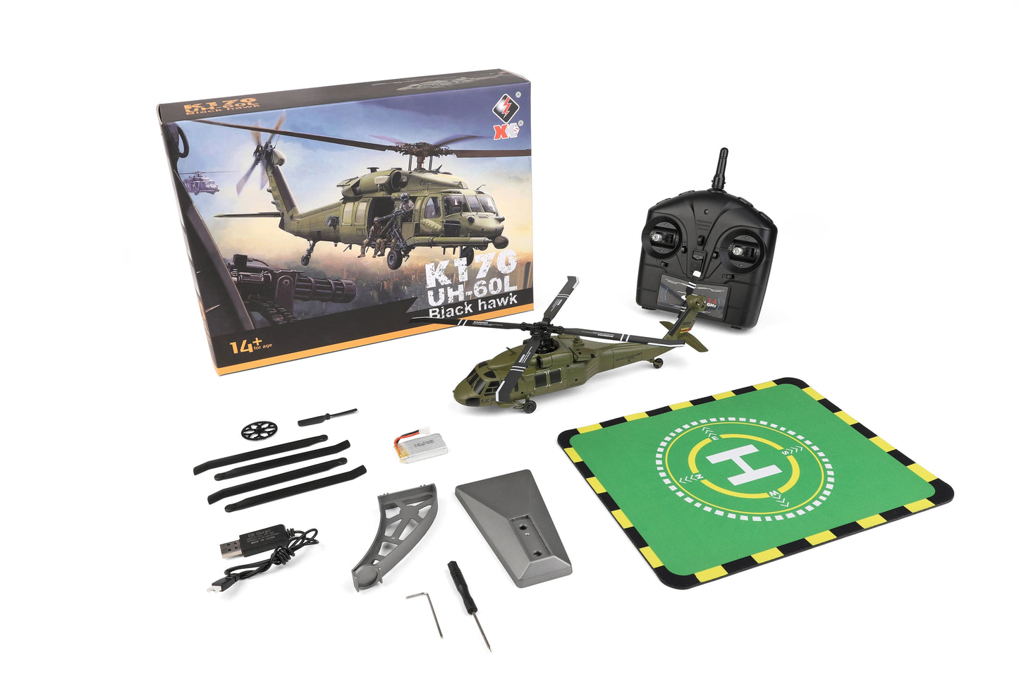 WLtoys | K170 Black Hawk 6 Axis Gyroscope 4Ch Optical Flow RC Helicopter