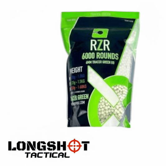 RZR Airsoft BBs Tracer (6000R Resealable Bag) (0.25g) (Green) 1.5kg
