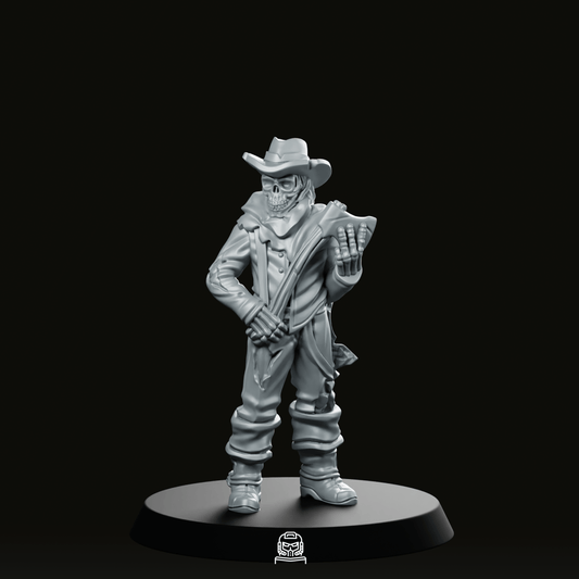 Skeleton Cowboy Zombie Miniature