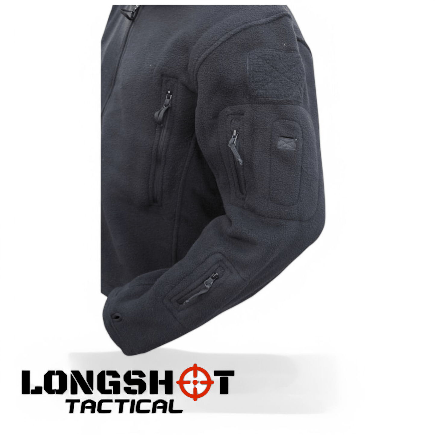 Tactical Recon Fleece Hoodie – Black | Military-Style Warm Combat Jacket