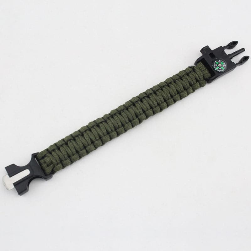 5 in 1 Tactical Paracord Survival Bracelet with Flint Whistle Compass Scraper