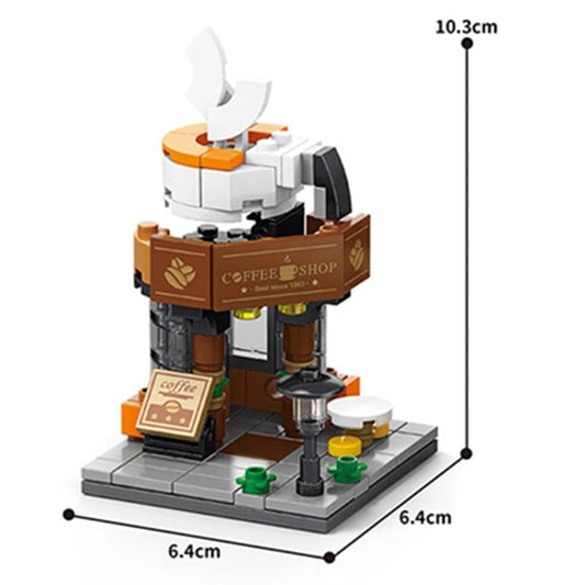 129 Piece Mini Coffee Shop Restaurant Building Blocks