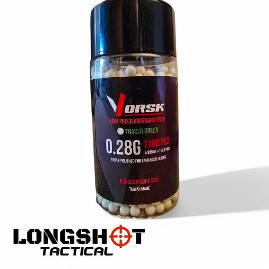 VORSK Tracer Green 0.28g airsoft BBs 1100rd Bottle