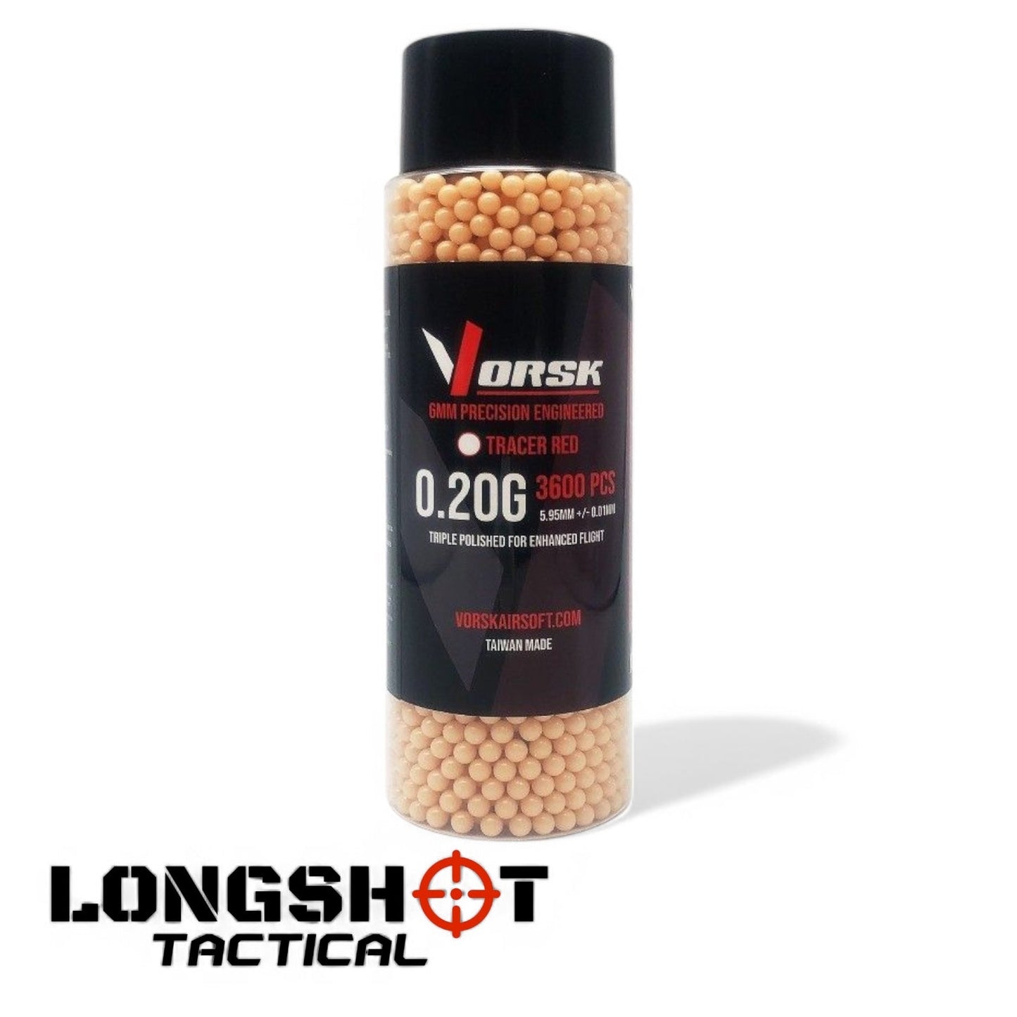 VORSK Tracer Red 0.20g Airsoft BBs – 3600 Rounds (Tracer Ammo)