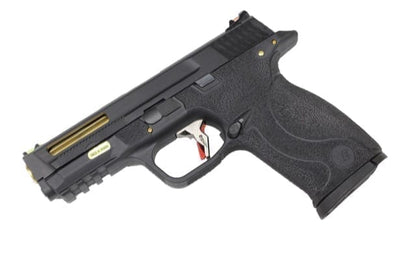 WE Custom M&P 9 stealth slide and gold barrel gas pistol