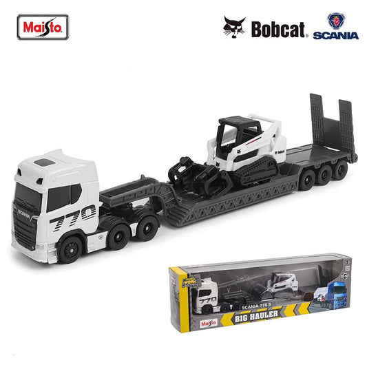 Maisto | 1:64 Scania 770 S With Bobcat Grapple Loader Big Hauler Transport Truck