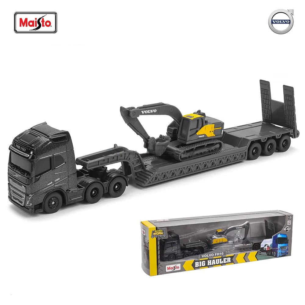 1:64 Volvo FH16 With Volvo Excavator Big Hauler Transport Truck